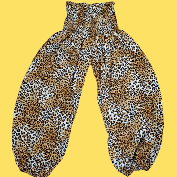 Pants - Animal print harem pants